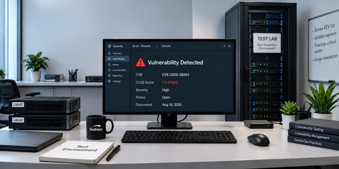 High-severity vulnerability detected in an isolated test environment with no production data.-1