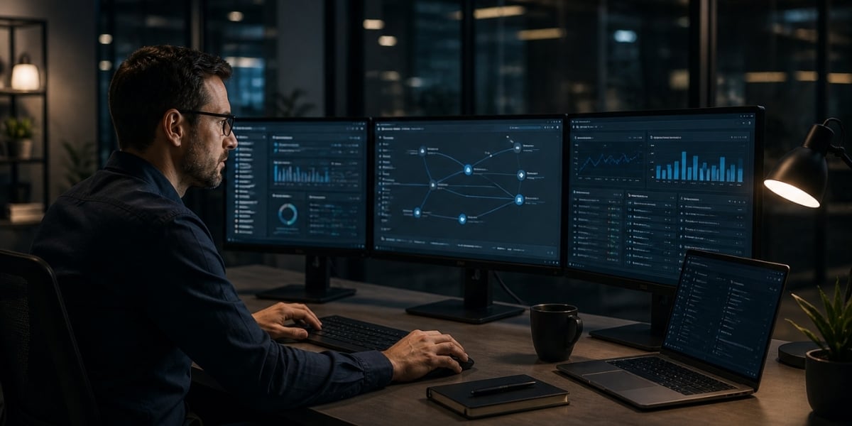 IT professional managing unified systems with centralized visibility in a security-first IT environment
